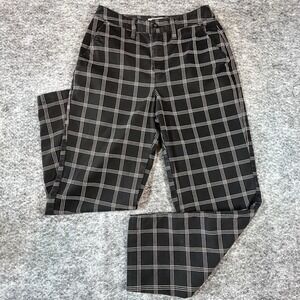 VANS Chino Pants Womens Size 24 Black White Plaid Cotton Blend Skater Streetwear